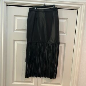 Cusp genuine leather fring skirt